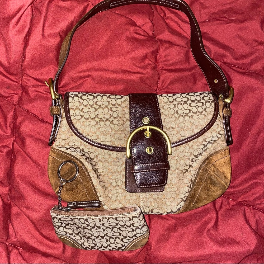 Coach Brown and Tan Shoulder Soho Bag Y2K